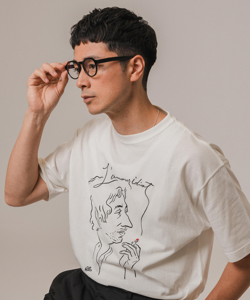 EDIFICE（エディフィス）の「ソリマチアキラ 別注 フレンチ イラストレーション Tシャツ（Tシャツ/カットソー・メンズ・ホワイト/ホワイト×ホワイト/ホワイト系その他・SMALL/MEDIUM/LARGE）」の15枚目の写真