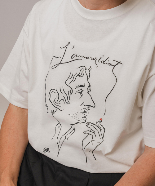 EDIFICE（エディフィス）の「ソリマチアキラ 別注 フレンチ イラストレーション Tシャツ（Tシャツ/カットソー・メンズ・ホワイト/ホワイト×ホワイト/ホワイト系その他・SMALL/MEDIUM/LARGE）」の16枚目の写真