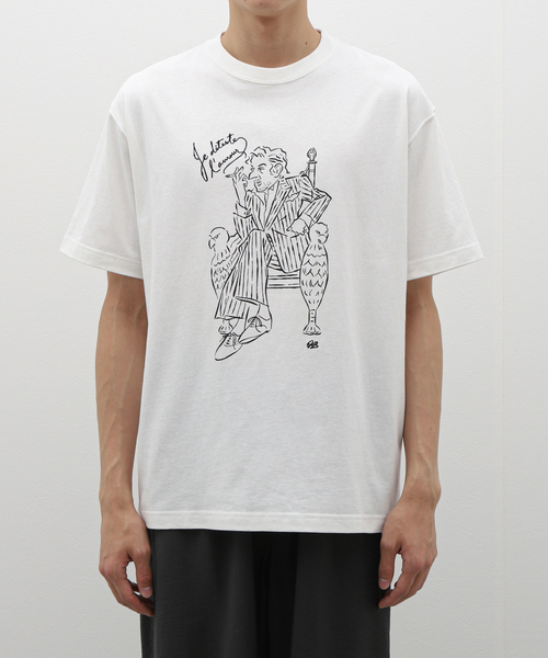 EDIFICE（エディフィス）の「ソリマチアキラ 別注 フレンチ イラストレーション Tシャツ（Tシャツ/カットソー・メンズ・ホワイト/ホワイト×ホワイト/ホワイト系その他・SMALL/MEDIUM/LARGE）」の20枚目の写真
