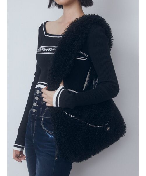 EMODA（エモダ）の「【WEB限定】フェイクファーバルキーバッグ（ハンドバッグ・レディース・ブラック/アイボリー/ミント・FREE）」の15枚目の写真