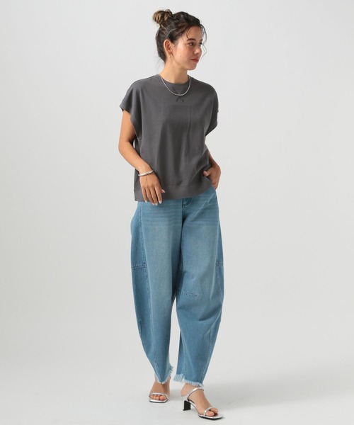 BAYFLOW（ベイフロー）の「ピグメントガゼットプルオーバー（Tシャツ/カットソー・レディース・オフホワイト/カーキ/チャコール・FREE）」の6枚目の写真