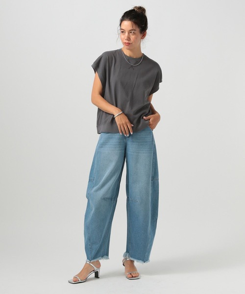 BAYFLOW（ベイフロー）の「ピグメントガゼットプルオーバー（Tシャツ/カットソー・レディース・オフホワイト/カーキ/チャコール・FREE）」の7枚目の写真