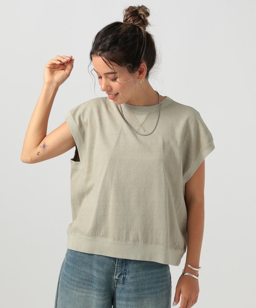 BAYFLOW（ベイフロー）の「ピグメントガゼットプルオーバー（Tシャツ/カットソー・レディース・オフホワイト/カーキ/チャコール・FREE）」の13枚目の写真