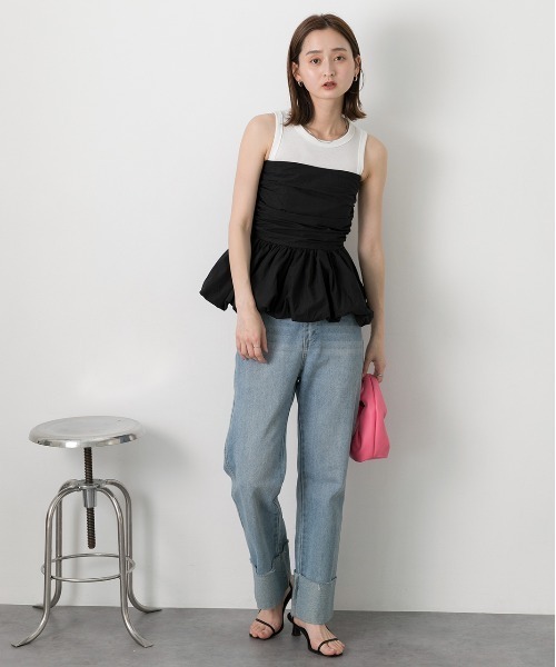 ohotoro Pattern Balloon Bustier ペプラムビスチェ ペプラムバルーンビスチェ | PROPORTION BODY DRESSING