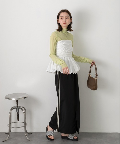 タグ付新品 poláura ベロアビスチェバルーントップス ブラウン