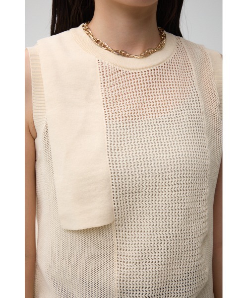 AZUL by moussy(アズールバイマウジー)の「メッシュコンビニニットタンク(タンクトップ・レディース・ライトブルー/ブラック/アイボリー・FREE)」の11枚目の写真