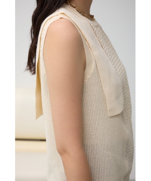 AZUL by moussy(アズールバイマウジー)の「メッシュコンビニニットタンク(タンクトップ・レディース・ライトブルー/ブラック/アイボリー・FREE)」の13枚目の写真