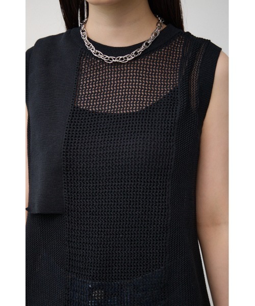AZUL by moussy(アズールバイマウジー)の「メッシュコンビニニットタンク(タンクトップ・レディース・ライトブルー/ブラック/アイボリー・FREE)」の22枚目の写真