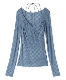 ストレッチレースカシュクールトップス