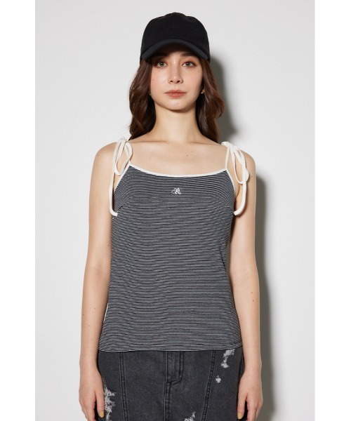 rienda(リエンダ)の「【WEB限定】カップ付きリボンキャミトップス(キャミソール・レディース・ホワイト/ブラック/マルチ・FREE)」の18枚目の写真