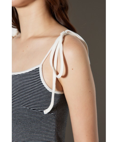 rienda(リエンダ)の「【WEB限定】カップ付きリボンキャミトップス(キャミソール・レディース・ホワイト/ブラック/マルチ・FREE)」の14枚目の写真