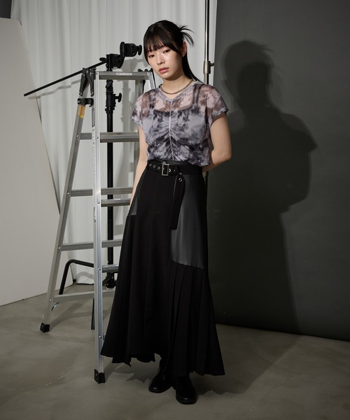 Ellno de Mavie(エルノデメヴィ)の「センターシャーリングシアートップス(Tシャツ/カットソー・レディース・ダークブルー/ホワイト・FREE)」の8枚目の写真