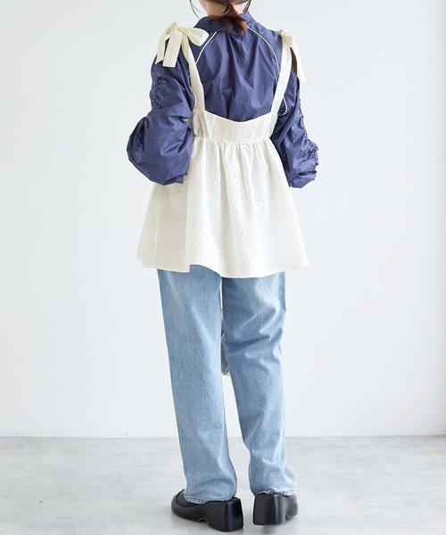 w closet(ダブルクローゼット)の「リボンジャガードチュニック(その他トップス・レディース・ブラック/ブラウン/オフホワイト・FREE)」の9枚目の写真