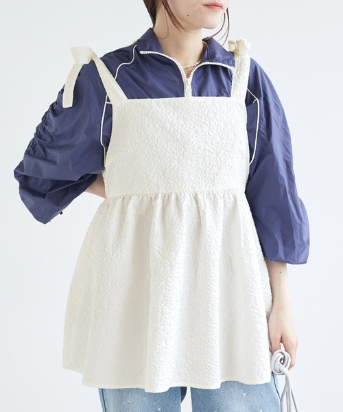 w closet(ダブルクローゼット)の「リボンジャガードチュニック(その他トップス・レディース・ブラック/ブラウン/オフホワイト・FREE)」の10枚目の写真