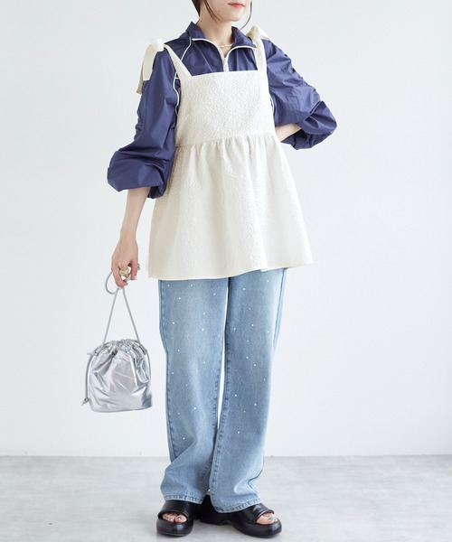 w closet(ダブルクローゼット)の「リボンジャガードチュニック(その他トップス・レディース・ブラック/ブラウン/オフホワイト・FREE)」の12枚目の写真