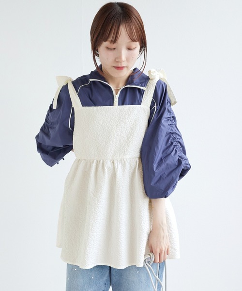 w closet(ダブルクローゼット)の「リボンジャガードチュニック(その他トップス・レディース・ブラック/ブラウン/オフホワイト・FREE)」の13枚目の写真