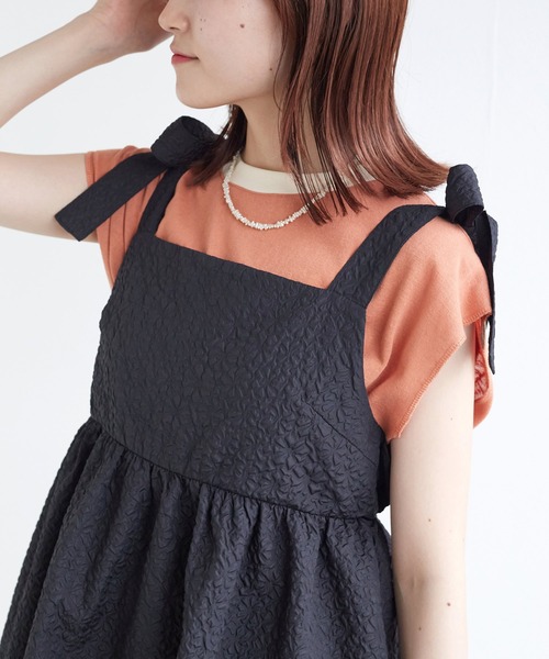 w closet(ダブルクローゼット)の「リボンジャガードチュニック(その他トップス・レディース・ブラック/ブラウン/オフホワイト・FREE)」の16枚目の写真