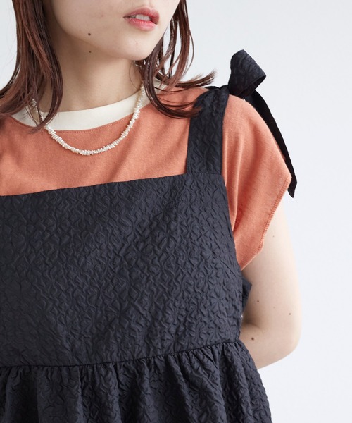 w closet(ダブルクローゼット)の「リボンジャガードチュニック(その他トップス・レディース・ブラック/ブラウン/オフホワイト・FREE)」の19枚目の写真