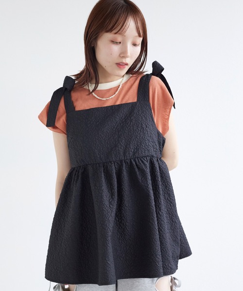 w closet(ダブルクローゼット)の「リボンジャガードチュニック(その他トップス・レディース・ブラック/ブラウン/オフホワイト・FREE)」の22枚目の写真