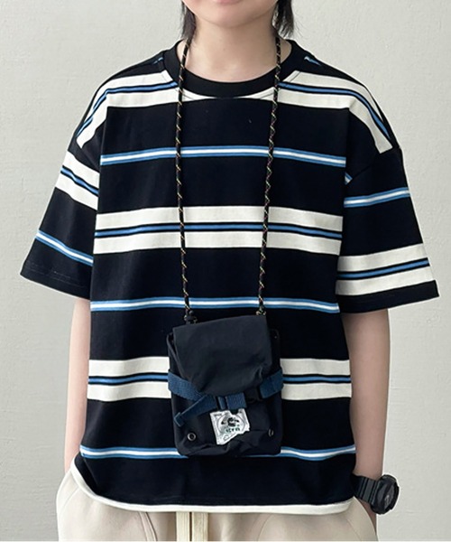 PEANUTS BOY(ピーナッツボーイ)の「【PEANUTS BOY】ボーダーTシャツ(Tシャツ/カットソー・レディース・ブルー/ブラック・SMALL)」の2枚目の写真