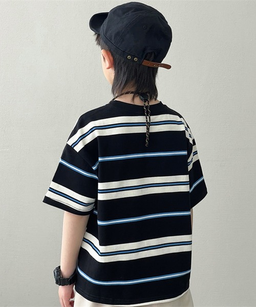 PEANUTS BOY(ピーナッツボーイ)の「【PEANUTS BOY】ボーダーTシャツ(Tシャツ/カットソー・レディース・ブルー/ブラック・SMALL)」の6枚目の写真