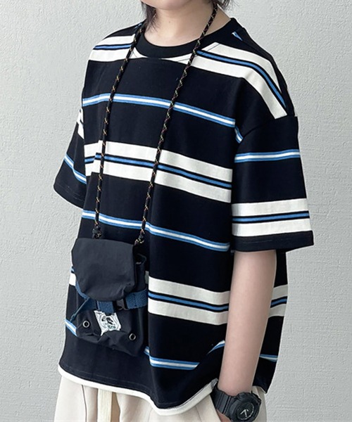 PEANUTS BOY(ピーナッツボーイ)の「【PEANUTS BOY】ボーダーTシャツ(Tシャツ/カットソー・レディース・ブルー/ブラック・SMALL)」の5枚目の写真