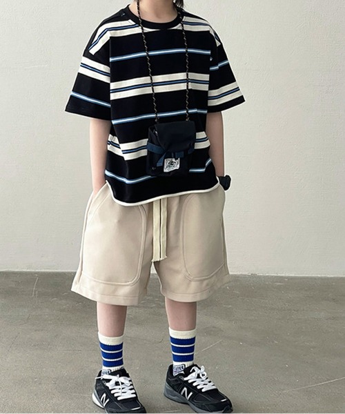 PEANUTS BOY(ピーナッツボーイ)の「【PEANUTS BOY】ボーダーTシャツ(Tシャツ/カットソー・レディース・ブルー/ブラック・SMALL)」の4枚目の写真