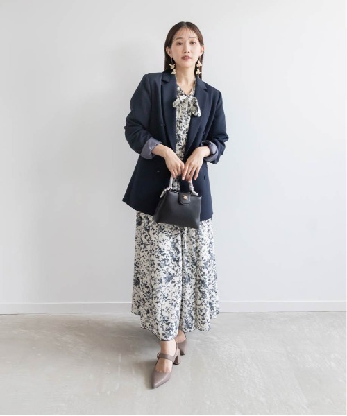 RANDA(ランダ)の「スリットスリーブダブルブレストジャケット(テーラードジャケット・レディース・グレー/ブラウン/ネイビー・0/1)」の14枚目の写真