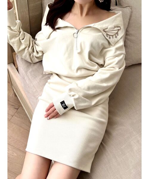 EATME（イートミー）の「FRONTジップスウェットワンピース（ワンピース・レディース・アイボリー/ブラック/グレー・FREE）」の10枚目の写真