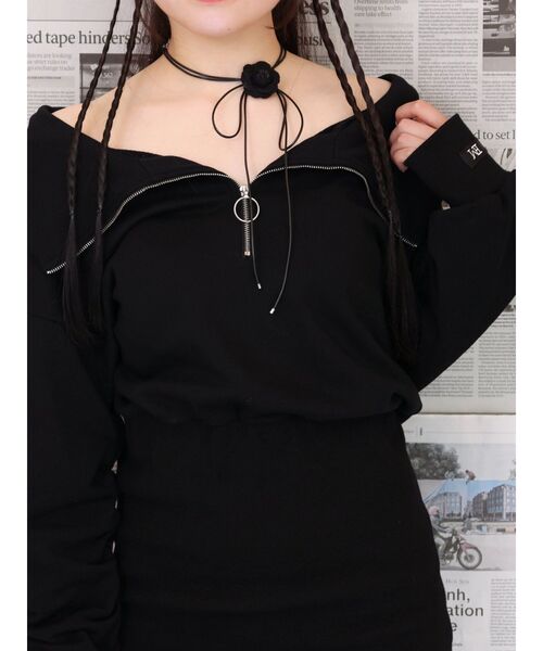 EATME（イートミー）の「FRONTジップスウェットワンピース（ワンピース・レディース・アイボリー/ブラック/グレー・FREE）」の14枚目の写真