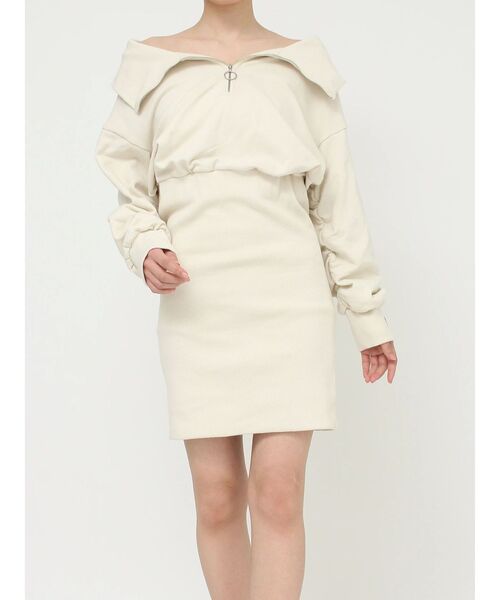 EATME（イートミー）の「FRONTジップスウェットワンピース（ワンピース・レディース・アイボリー/ブラック/グレー・FREE）」の19枚目の写真