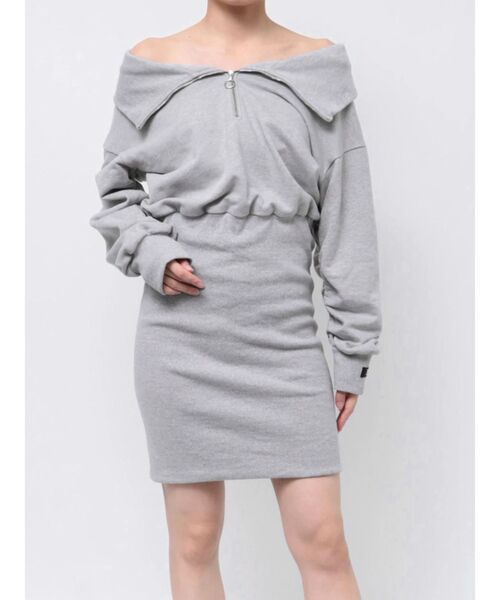 EATME（イートミー）の「FRONTジップスウェットワンピース（ワンピース・レディース・アイボリー/ブラック/グレー・FREE）」の20枚目の写真