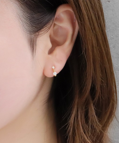 ［AKira07］『e.m.』ブラックジルコニア　フープピアス AKira07］『e.m.』ブラックジルコニア フープピアス AKira07