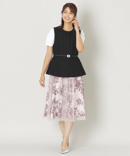 TO BE CHIC(トゥー ビー シック)の「チュールレイヤーフラワープリント スカート(スカート・レディース・ブラック/ピンク系その他2・40/42)」の9枚目の写真