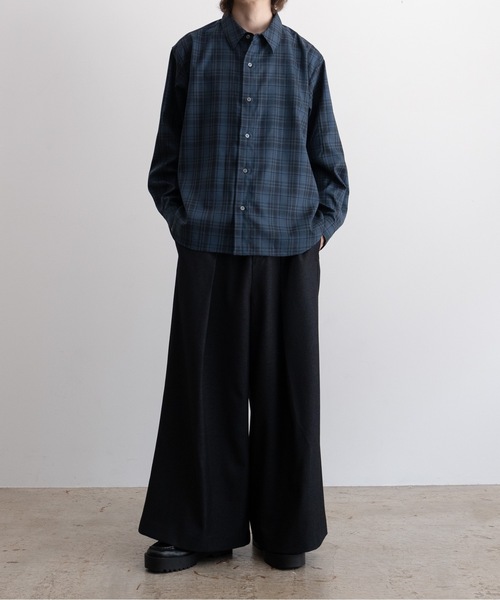 CASPER JOHN（キャスパージョン）の「Various loose shirts -shadow check-/バリアスルーズシャツ -シャドーチェック-（シャツ/ブラウス・メンズ・ブルー/ブラック・LARGE/MEDIUM/SMALL/X-SMALL）」の14枚目の写真