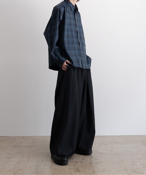 CASPER JOHN（キャスパージョン）の「Various loose shirts -shadow check-/バリアスルーズシャツ -シャドーチェック-（シャツ/ブラウス・メンズ・ブルー/ブラック・LARGE/MEDIUM/SMALL/X-SMALL）」の15枚目の写真