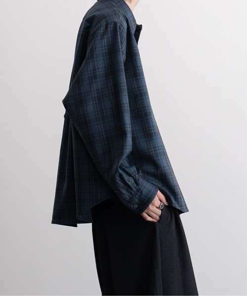 CASPER JOHN（キャスパージョン）の「Various loose shirts -shadow check-/バリアスルーズシャツ -シャドーチェック-（シャツ/ブラウス・メンズ・ブルー/ブラック・LARGE/MEDIUM/SMALL/X-SMALL）」の12枚目の写真