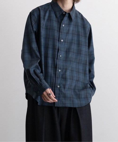 CASPER JOHN（キャスパージョン）の「Various loose shirts -shadow check-/バリアスルーズシャツ -シャドーチェック-（シャツ/ブラウス・メンズ・ブルー/ブラック・LARGE/MEDIUM/SMALL/X-SMALL）」の13枚目の写真