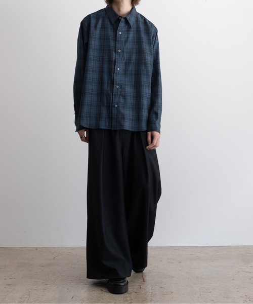 CASPER JOHN（キャスパージョン）の「Various loose shirts -shadow check-/バリアスルーズシャツ -シャドーチェック-（シャツ/ブラウス・メンズ・ブルー/ブラック・LARGE/MEDIUM/SMALL/X-SMALL）」の18枚目の写真
