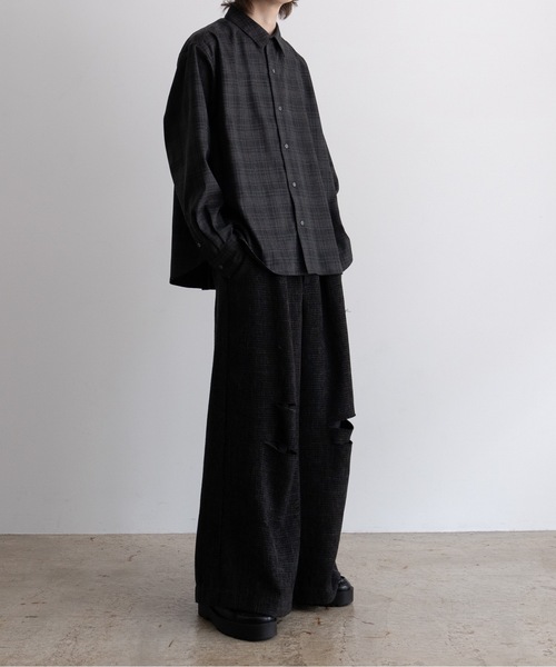 CASPER JOHN（キャスパージョン）の「Various loose shirts -shadow check-/バリアスルーズシャツ -シャドーチェック-（シャツ/ブラウス・メンズ・ブルー/ブラック・LARGE/MEDIUM/SMALL/X-SMALL）」の7枚目の写真