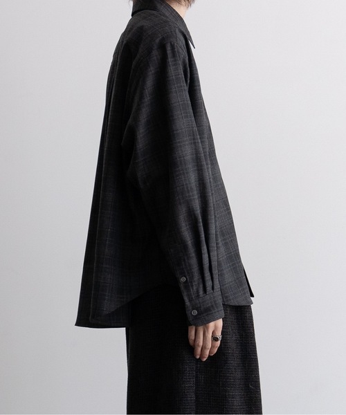 CASPER JOHN（キャスパージョン）の「Various loose shirts -shadow check-/バリアスルーズシャツ -シャドーチェック-（シャツ/ブラウス・メンズ・ブルー/ブラック・LARGE/MEDIUM/SMALL/X-SMALL）」の5枚目の写真