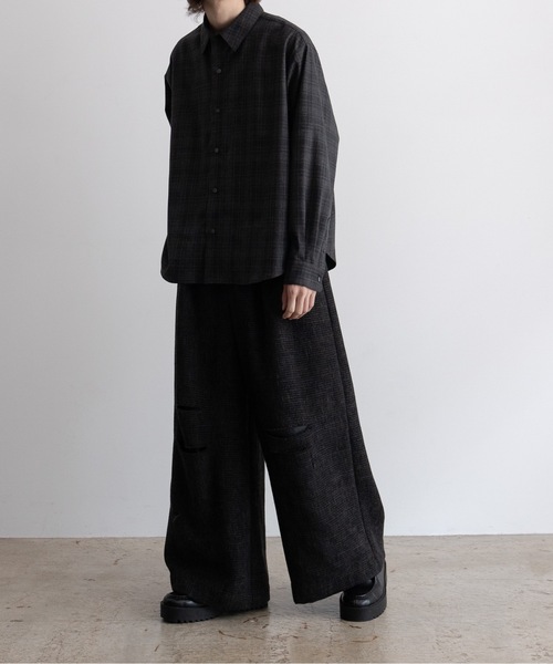 CASPER JOHN（キャスパージョン）の「Various loose shirts -shadow check-/バリアスルーズシャツ -シャドーチェック-（シャツ/ブラウス・メンズ・ブルー/ブラック・LARGE/MEDIUM/SMALL/X-SMALL）」の9枚目の写真