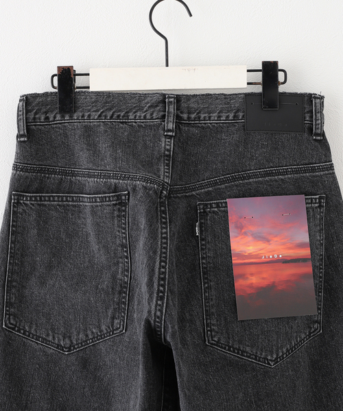 JieDa ブラック ダメージ加工 ワイドレッグデニム JieDa JieDa(ジエダ) DAMAGE LOOSE FIT DENIM ダメージルーズ
