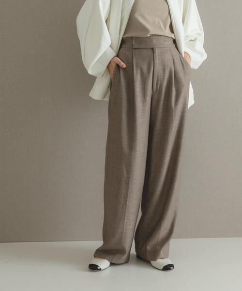 URBAN RESEARCH ROSSO WOMEN（アーバンリサーチ　ロッソ）の「ハイウエストツイードワイドパンツ（その他パンツ・レディース・ベージュ/ミント/ブラック・36/38）」の4枚目の写真