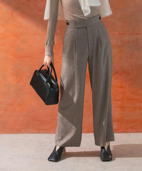 URBAN RESEARCH ROSSO WOMEN（アーバンリサーチ　ロッソ）の「ハイウエストツイードワイドパンツ（その他パンツ・レディース・ベージュ/ミント/ブラック・36/38）」の6枚目の写真