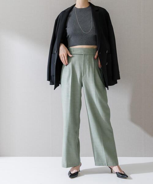 URBAN RESEARCH ROSSO WOMEN（アーバンリサーチ　ロッソ）の「ハイウエストツイードワイドパンツ（その他パンツ・レディース・ベージュ/ミント/ブラック・36/38）」の12枚目の写真