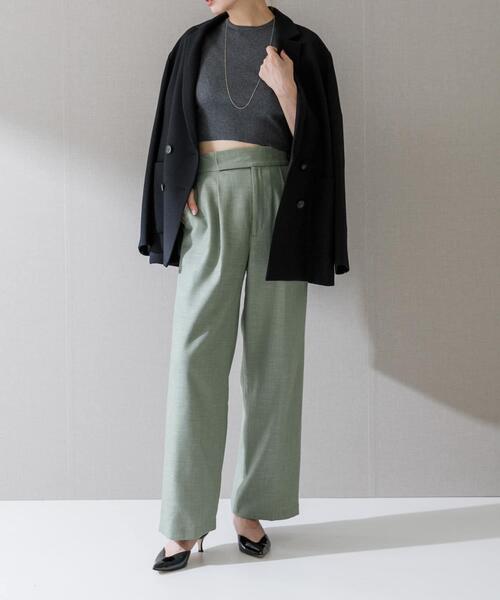 URBAN RESEARCH ROSSO WOMEN（アーバンリサーチ　ロッソ）の「ハイウエストツイードワイドパンツ（その他パンツ・レディース・ベージュ/ミント/ブラック・36/38）」の13枚目の写真