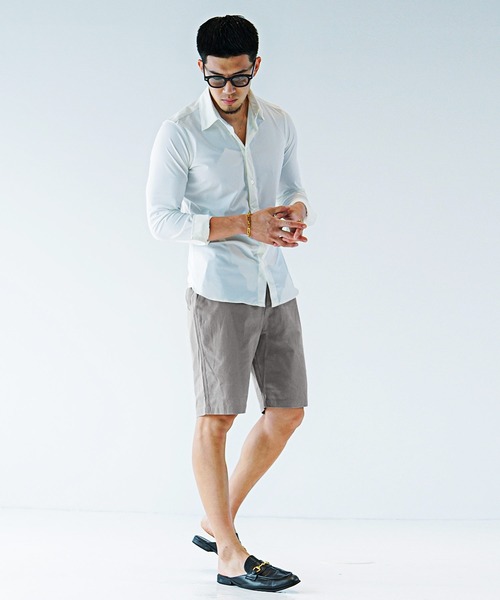 SOMEDIFF（サムディフ）の「接触冷感 綿100%ハーフパンツ メンズ ショーツ 短パン 夏服（その他パンツ・メンズ・グレー/サックスブルー/ホワイト/ストライプ/ホワイト系その他/ブラック/グレー系その他・M/XL/L）」の9枚目の写真