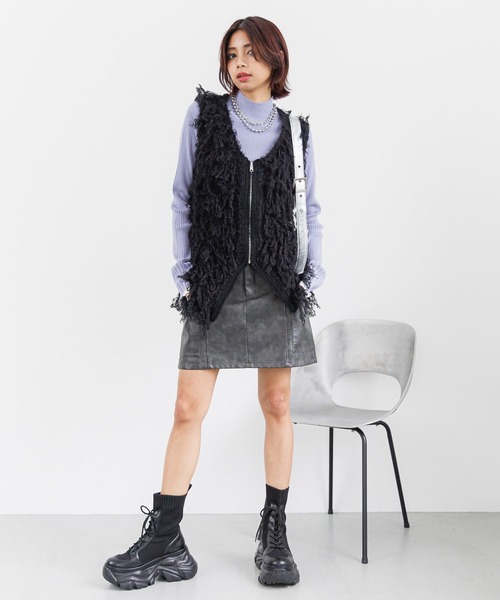 サンドヴィンテージレザースカート（スカート）｜PAGEBOY（ページ