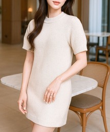 ハイネック」に該当するワンピース（ホワイト/白色系